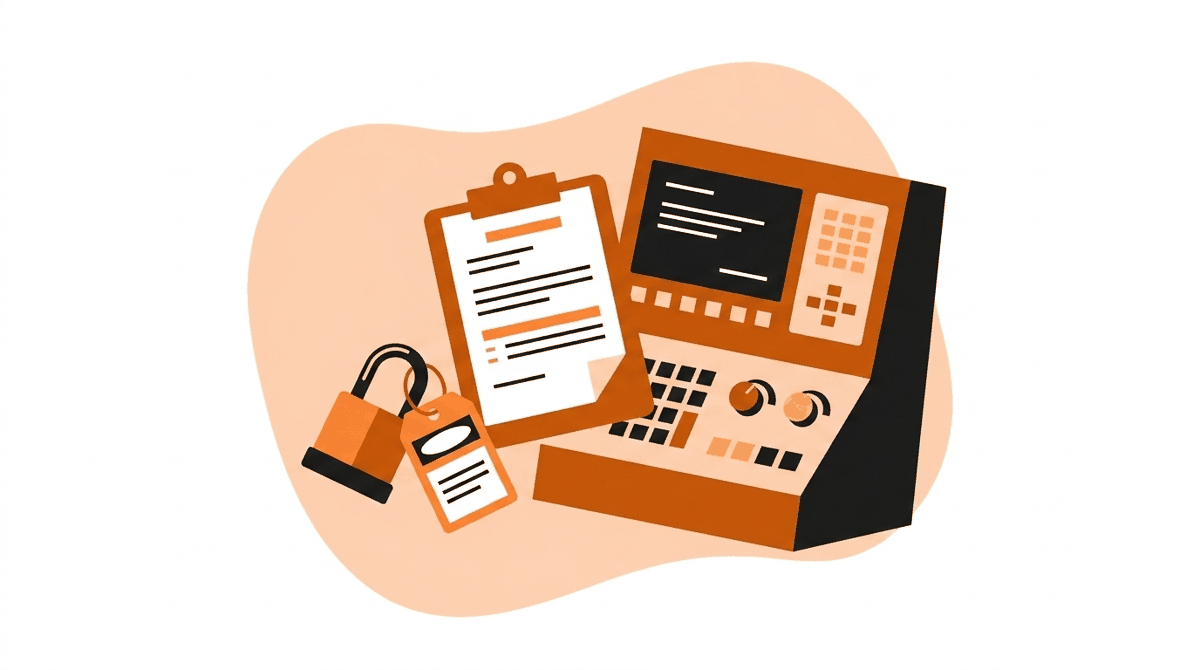 OSHA citation paperwork and lockout padlock representing penalties for neglected machine safety